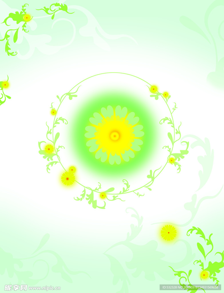 绿色花纹
