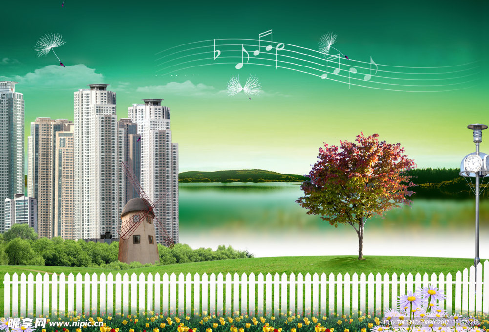 音乐城市美景
