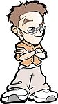 卡通插畫類  休閒風眼鏡男