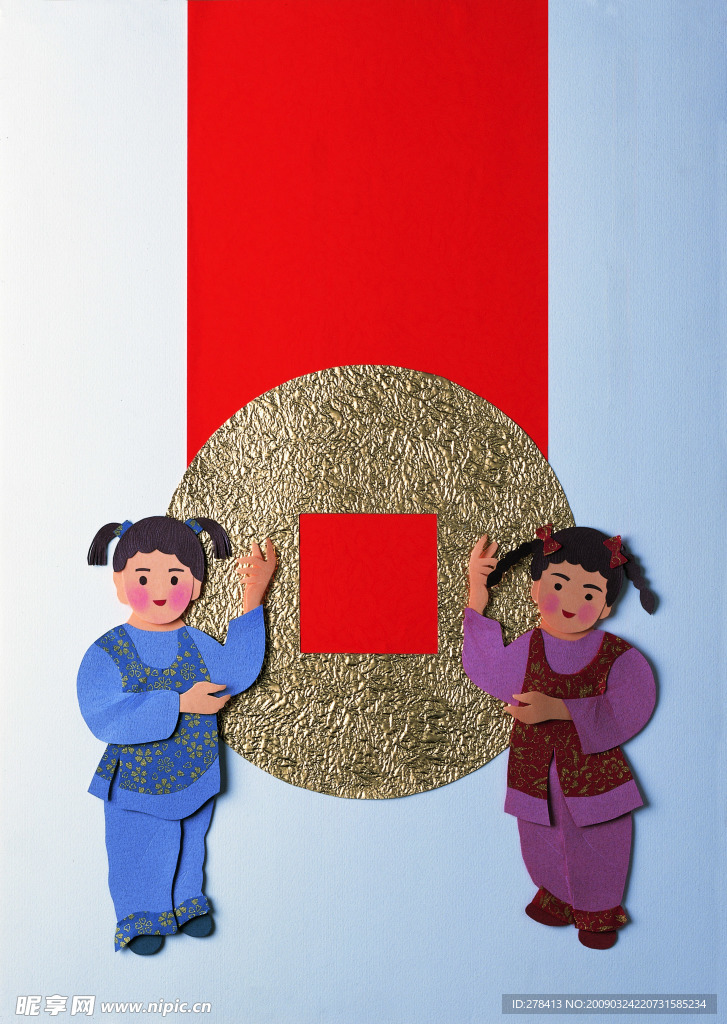 纸雕艺术图片素材 古代人物