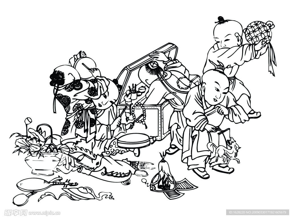 国画人物素材