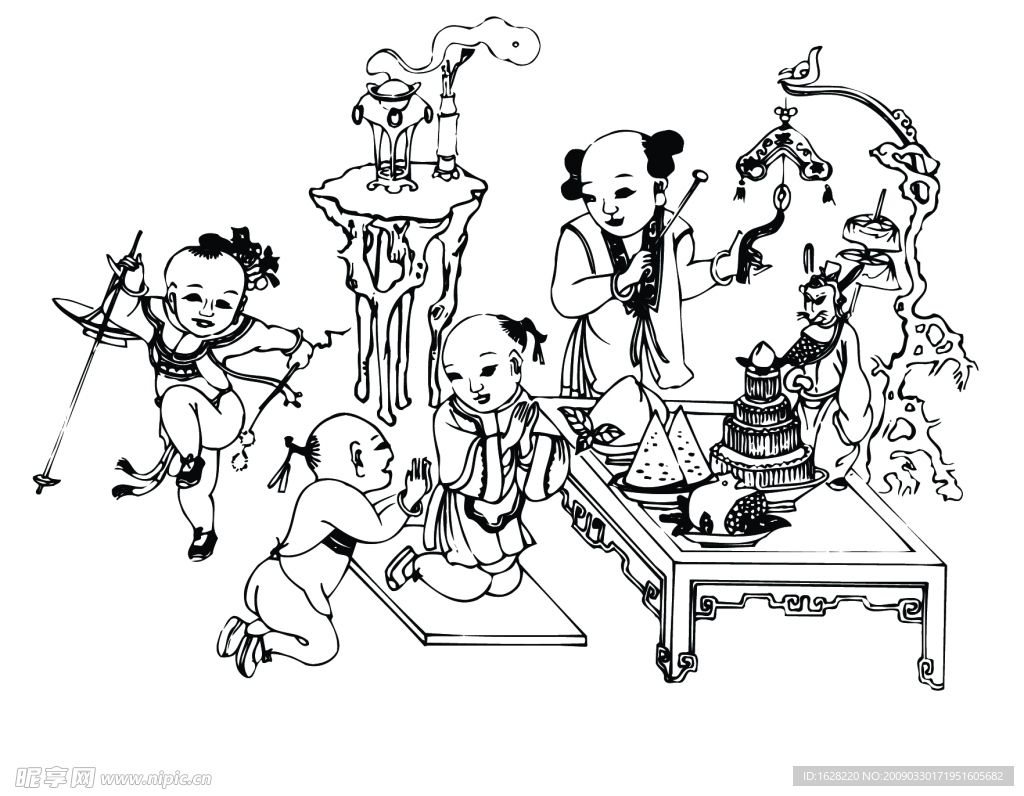 国画人物素材
