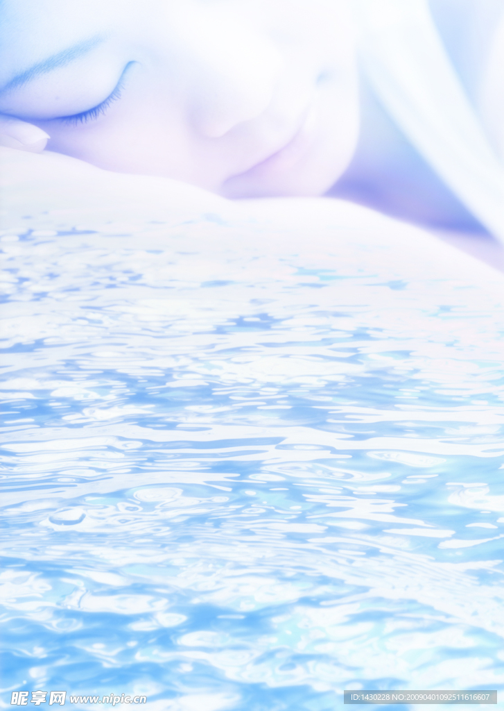 美女 水滴 海水