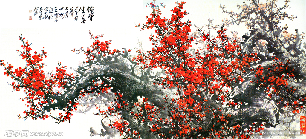 国画 铁骨生春