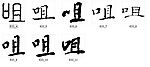 咀 书法字