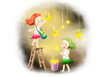 摘星星的小女孩