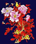 蓝地牡丹花