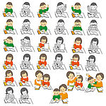 认真学习中的小孩