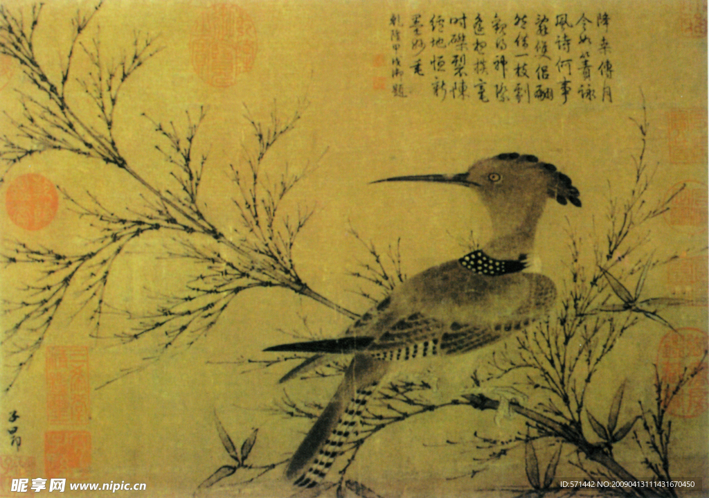 幽篁戴胜图