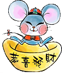 中国水墨画12生肖鼠