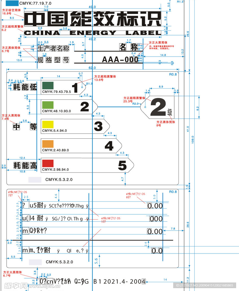 中国能效标识标签