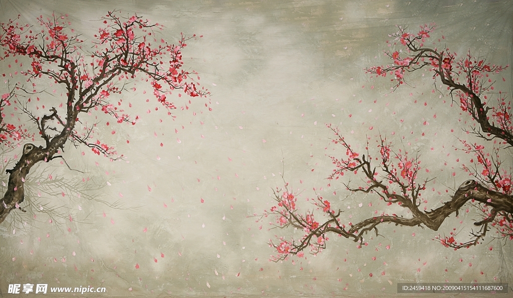 手绘梅花图