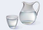 水玻璃杯与水壶矢量素材