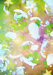 梦幻浪漫花卉羽毛背景