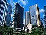 现代香港城市建筑高楼大厦风光一