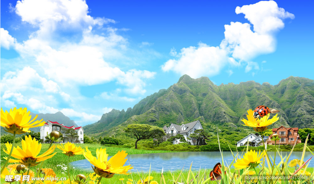 山水背景