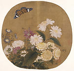 宋_朱绍宗_菊丛飞蝶图页