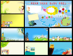 六一儿童节 适合幼儿园小学的卡通展板模板