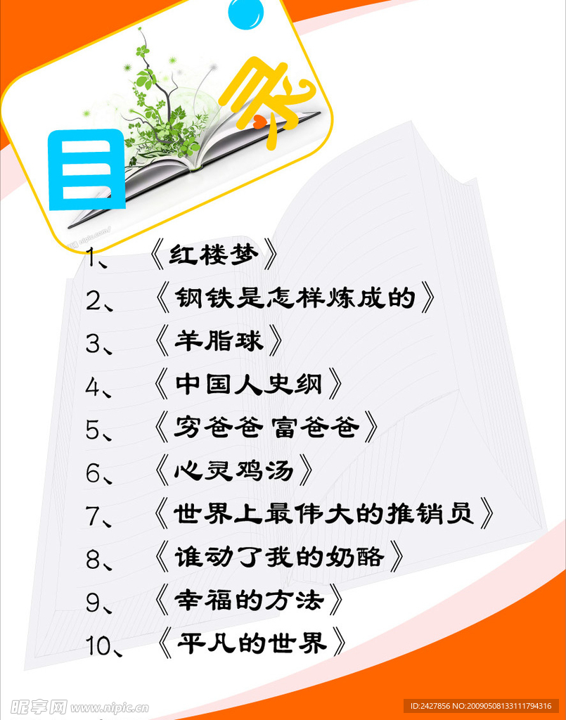 学院读书活动展板系列目录