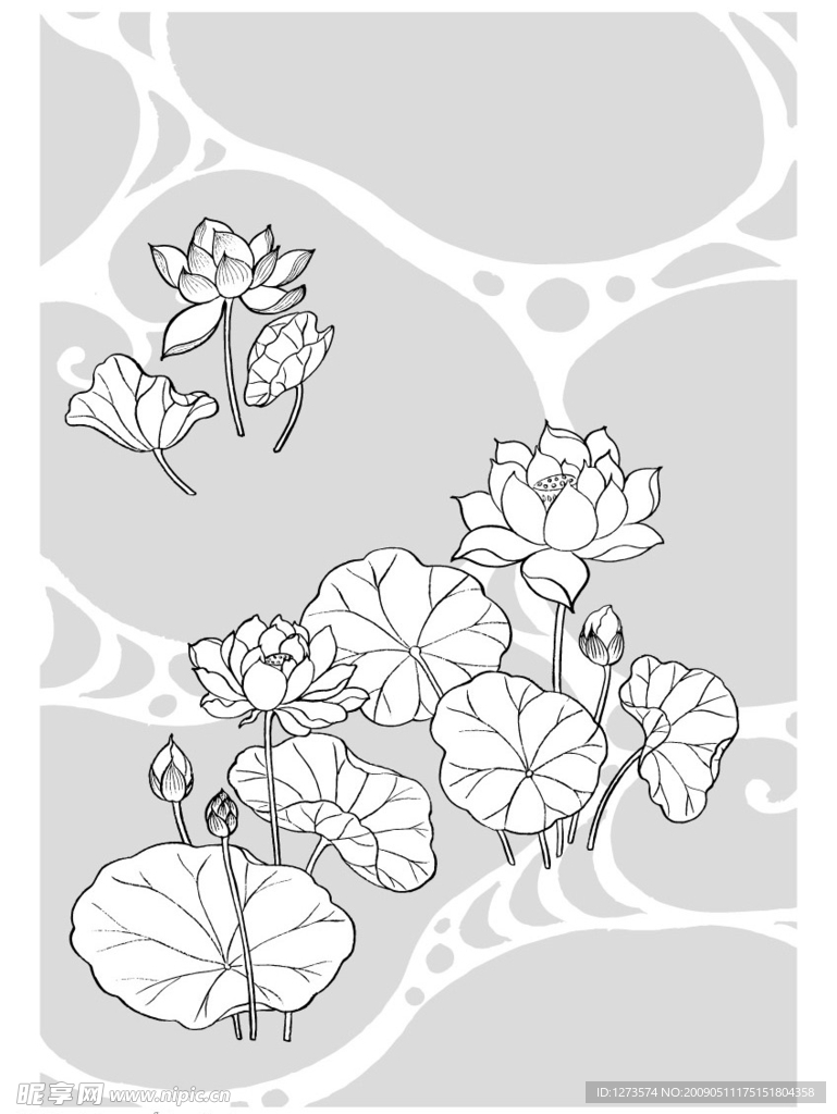 线描植物花卉矢量素材