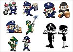 矢量卡通各类警察