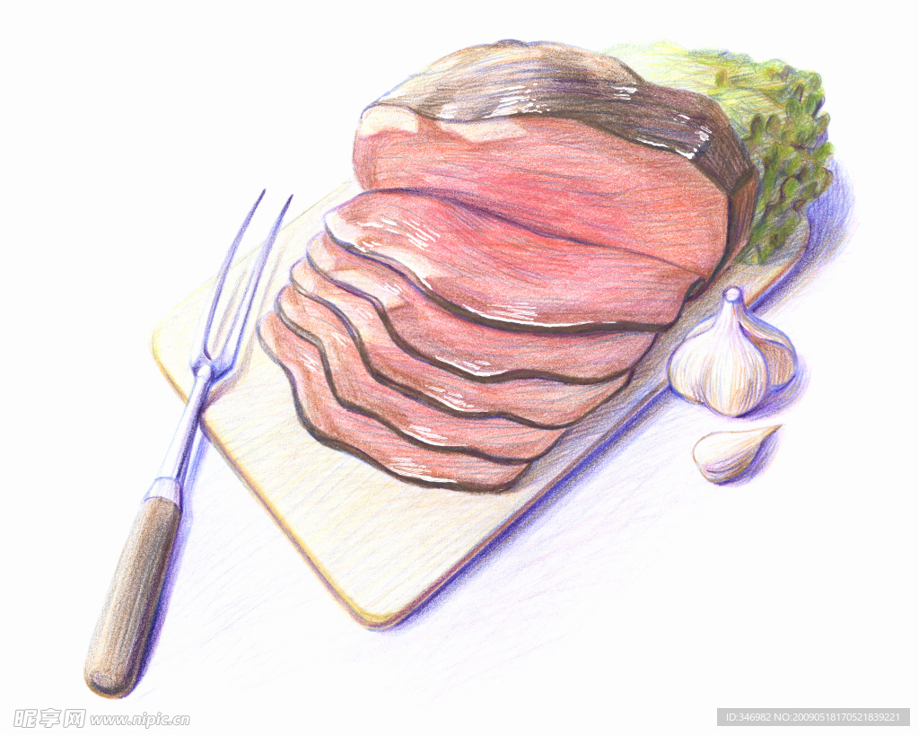 彩铅 绘画 美食