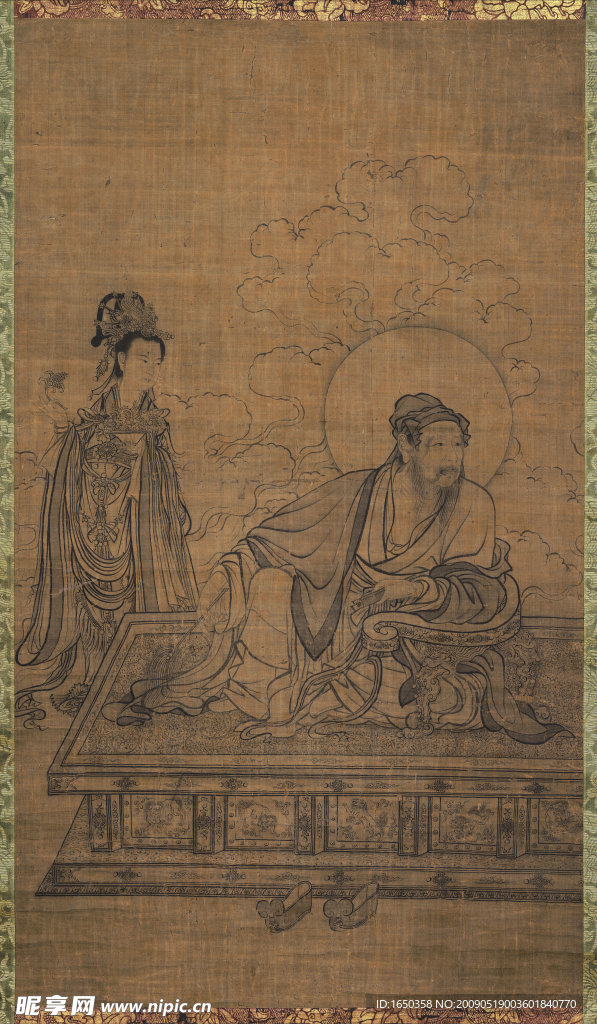 宋 佚名 维摩居士像轴
