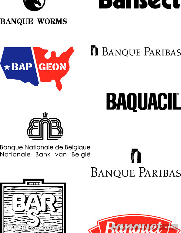 banque公司系列logo标志