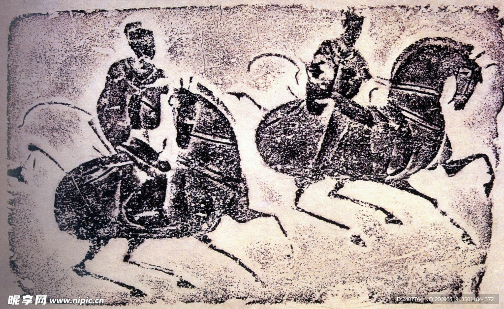 双骑吏画像砖