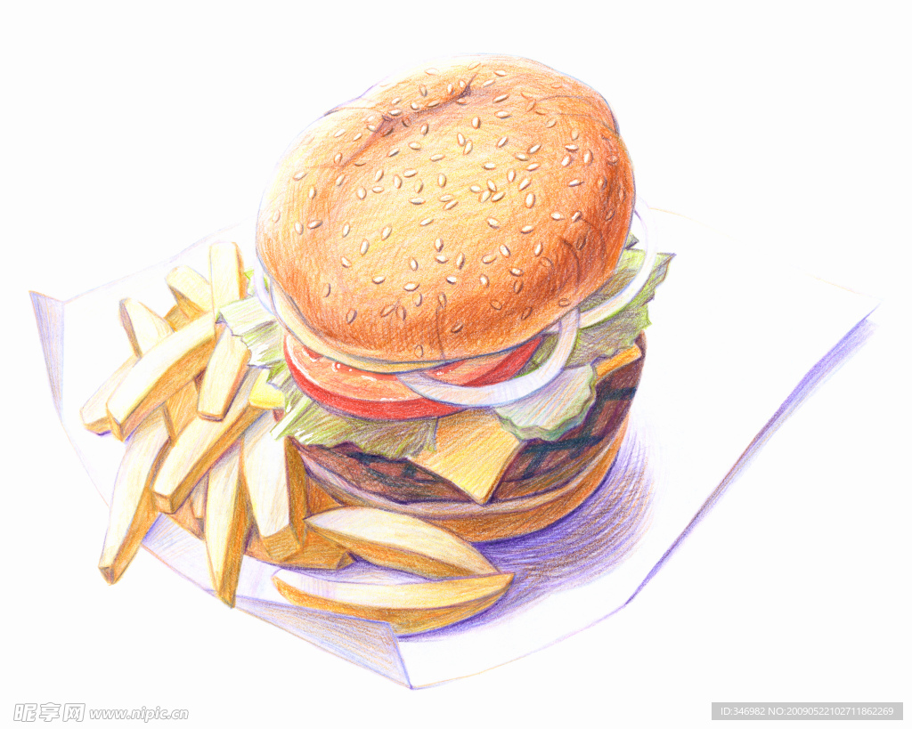 彩铅 绘画 美食 菜谱