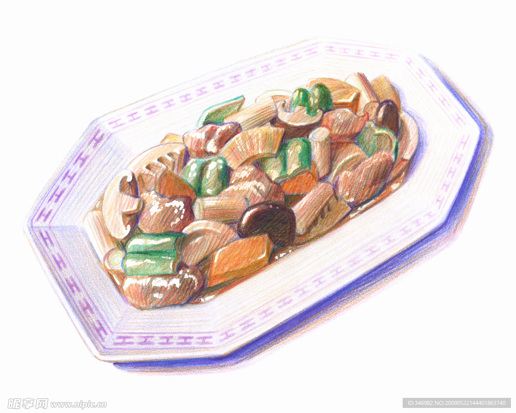 彩铅 绘画 美食 菜谱