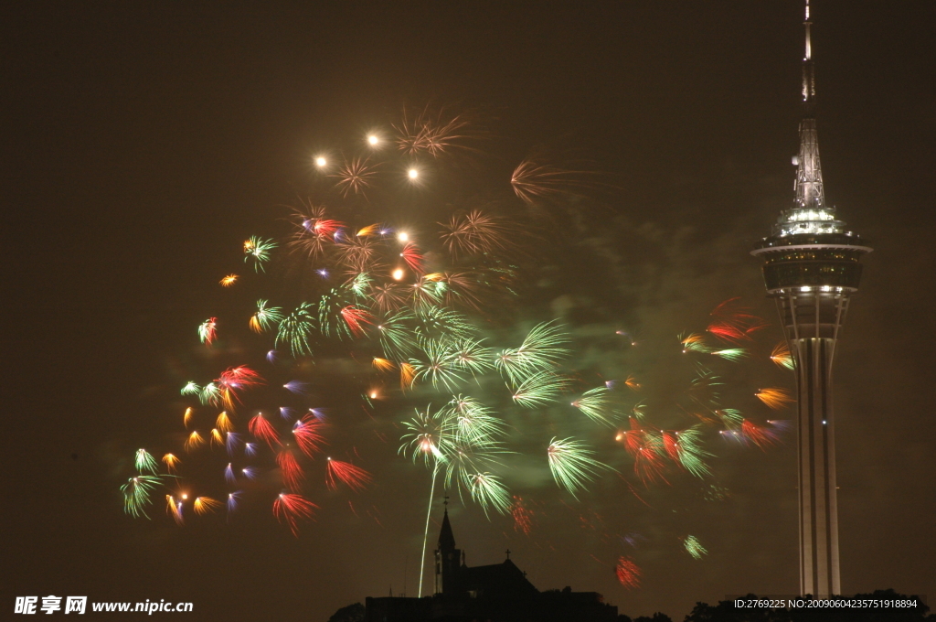 澳门烟花夜景