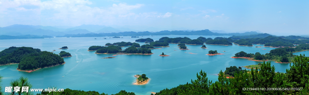 千岛湖俯拍全景