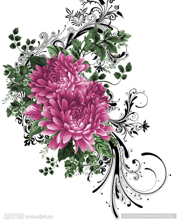 手绘角花01