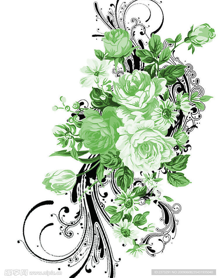 手绘角花04