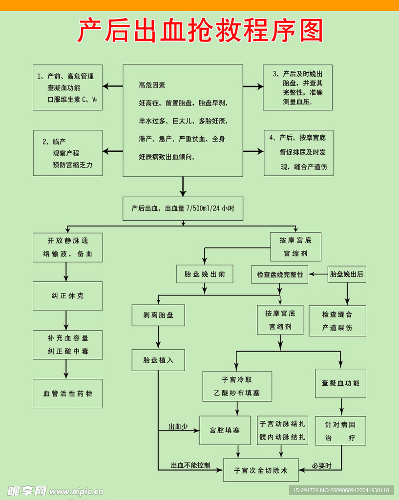 产后出血抢救程序图 产后出血 医院