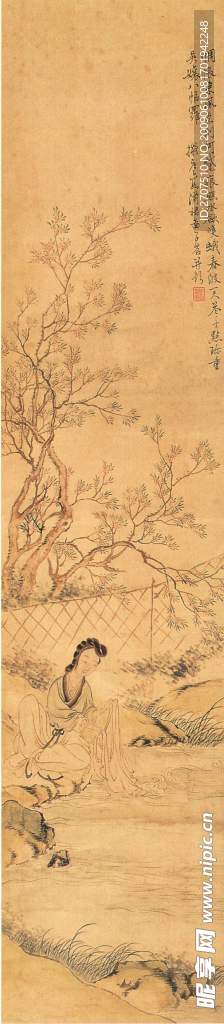 中国 仕女 山水