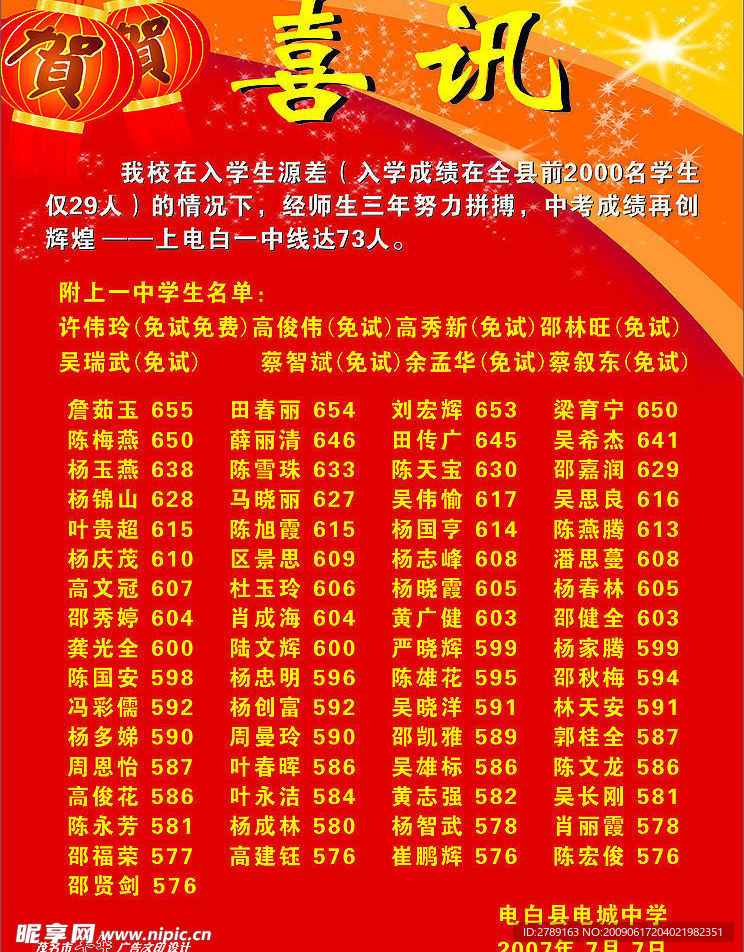 喜讯榜