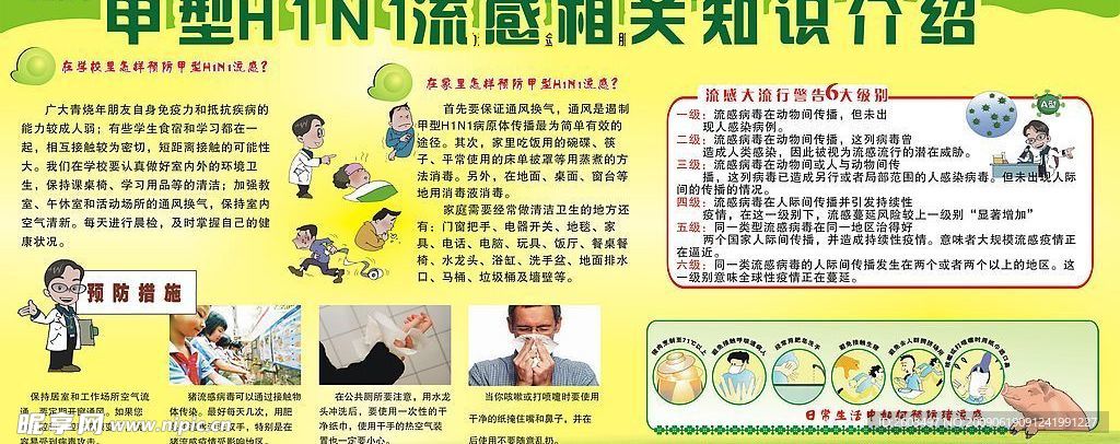 H1N1猪流感展牌