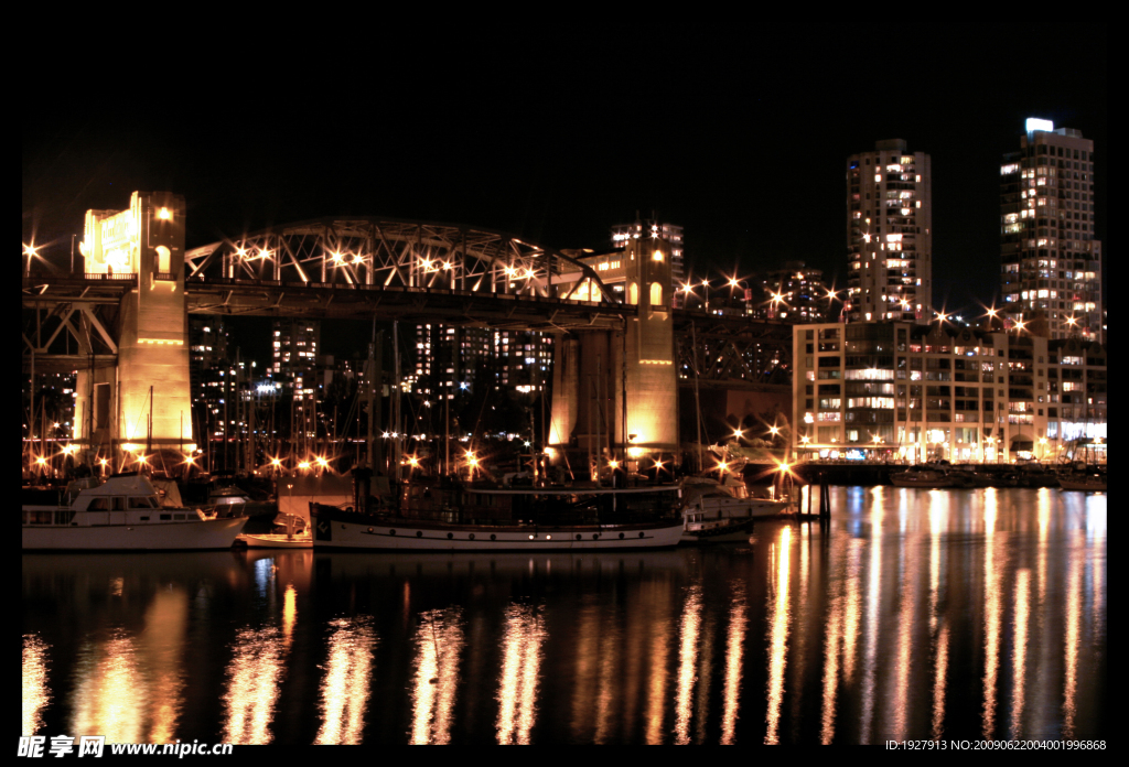 温哥华伯拉德大桥夜景