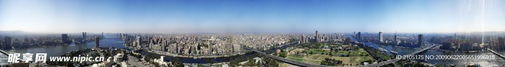 现代城市风景 俯视全城 全景360