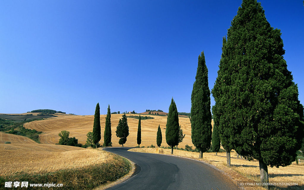 意大利蜿蜒的郊区小路