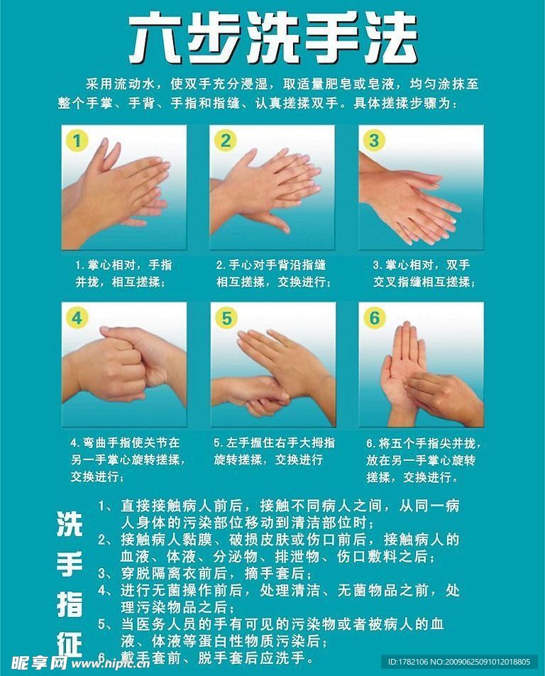 六步洗手法