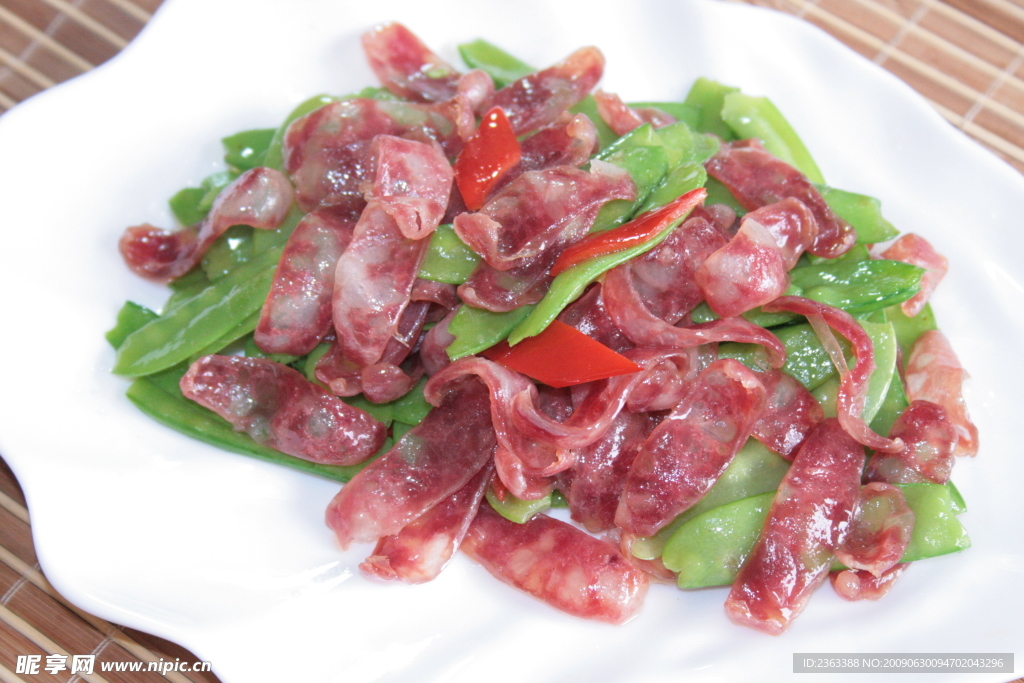 甜豆炒香肠
