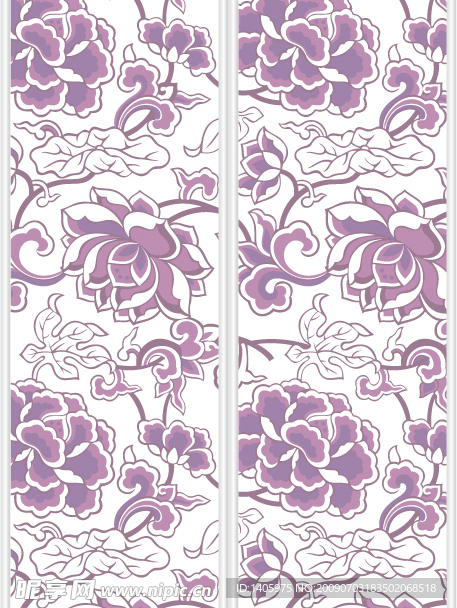 紫色牡丹花纹