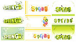 spring花纹立体字矢量素材