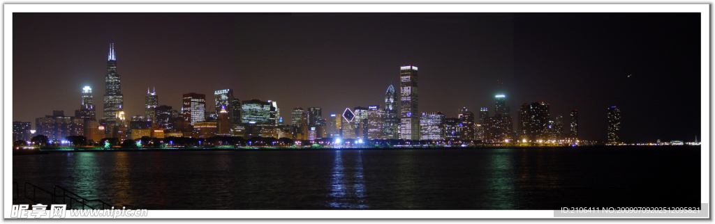 芝加哥之夜全景图