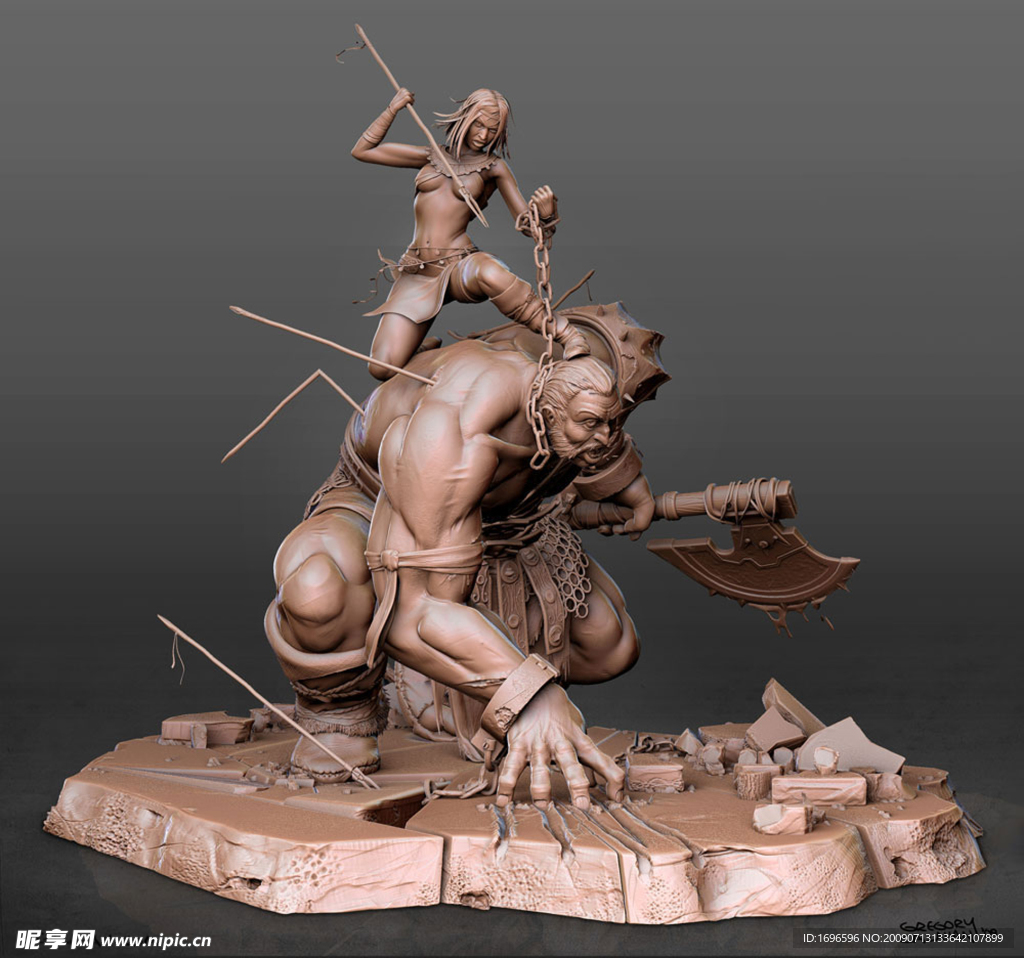 未着色3D作品