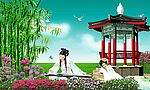 凉亭美女