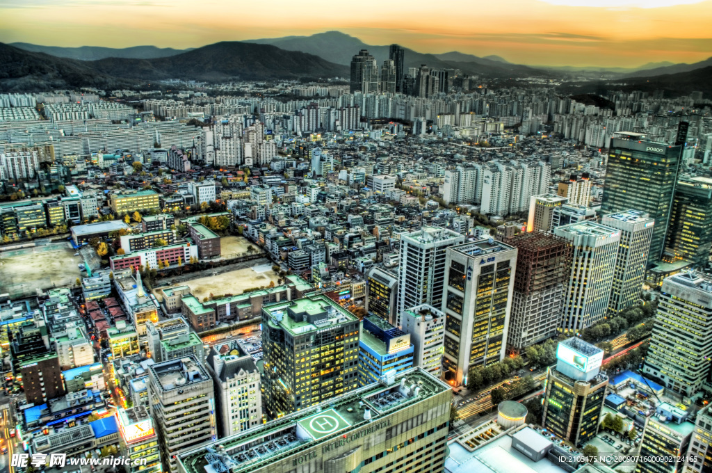 韩国城市俯视